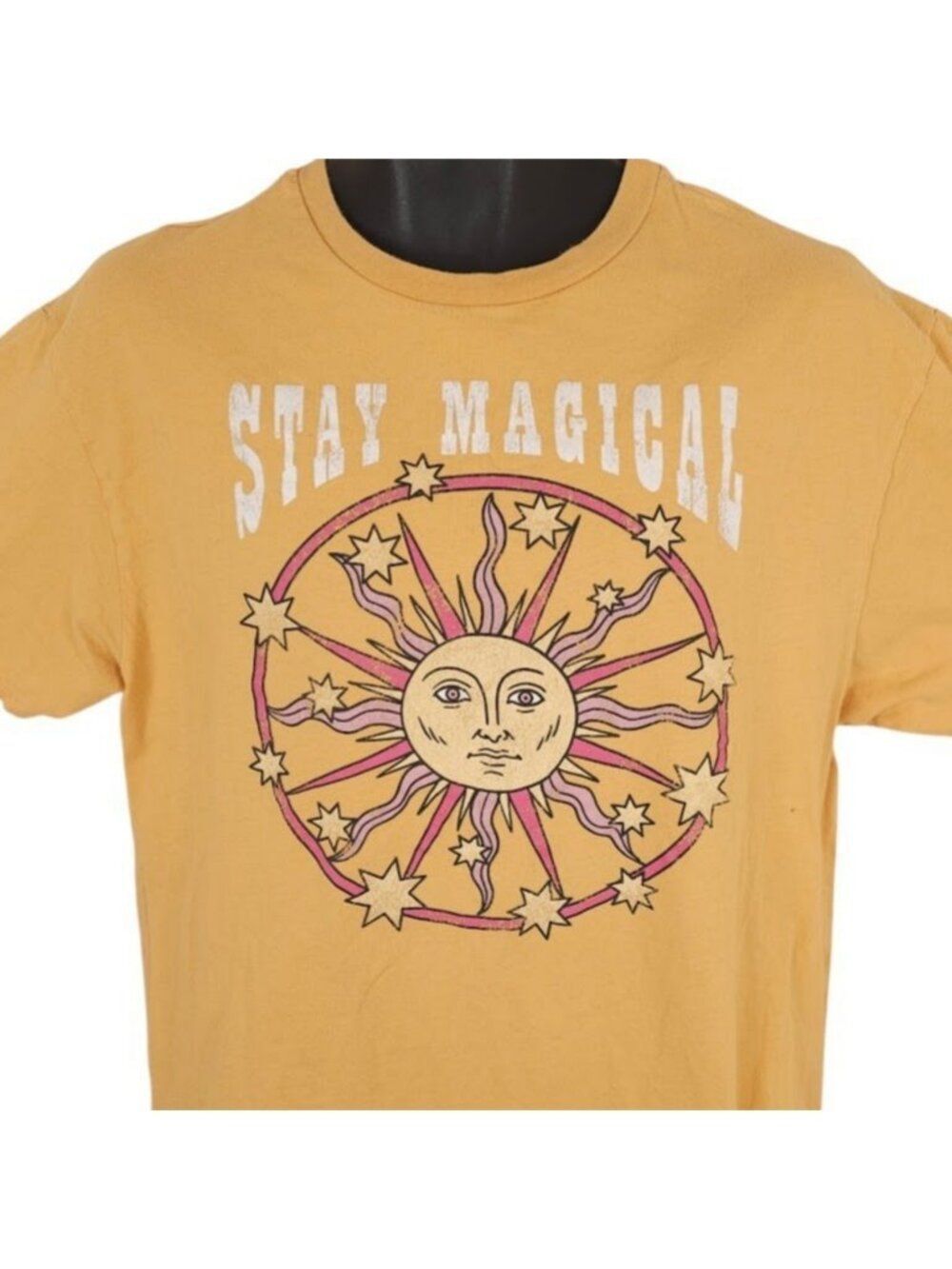 Sun Celestial T Shirt XS Orange Stay Magical Stars OVERSIZED Fit